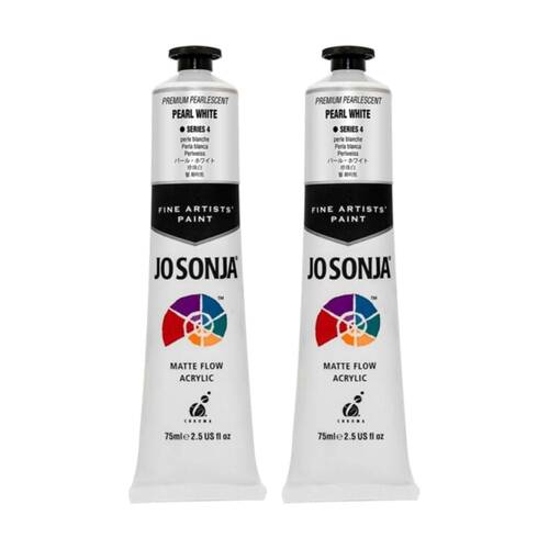 2PK Jo Sonja Pearlescent Colour Series Acrylic Paint 75mL Tube Pearl White
