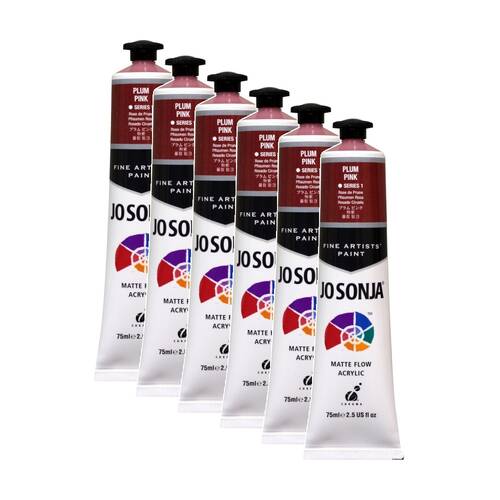 6PK Jo Sonja Acrylic Colour Series Artist Craft Paint 75mL Tube Plum Pink