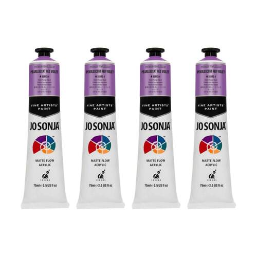 4PK Jo Sonja Pearlescent Colour Series Acrylic Artist Paint 75mL Tube Red Violet