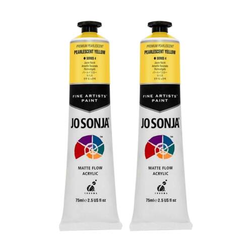 2PK Jo Sonja Pearlescent Colour Series Acrylic Artist Paint 75mL Tube Yellow