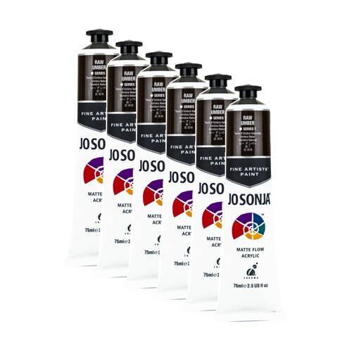 6PK Jo Sonja Acrylic Colour Series Artist Craft Paint 75mL Tube Raw Umber