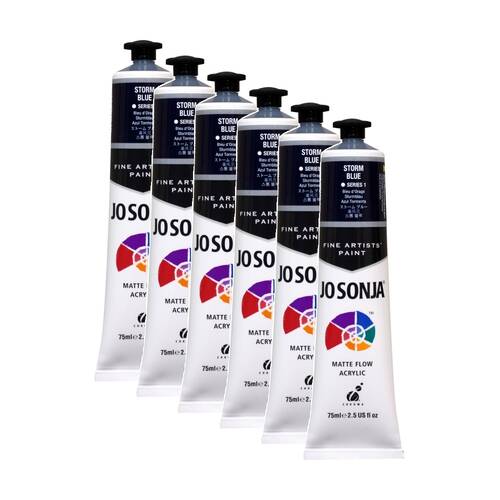 6PK Jo Sonja Acrylic Colour Series Artist Craft Paint 75mL Tube Storm Blue