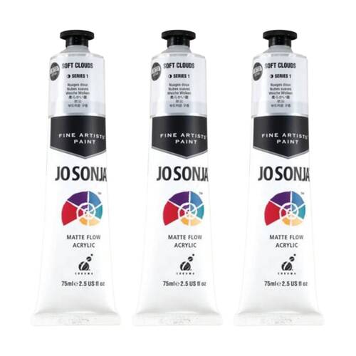 3PK Jo Sonja Acrylic Colour Series Artist Craft Paint 75mL Tube Soft Clouds