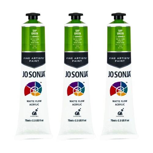 3PK Jo Sonja Acrylic Colour Series Artist Craft Paint 75mL Tube Sap Green