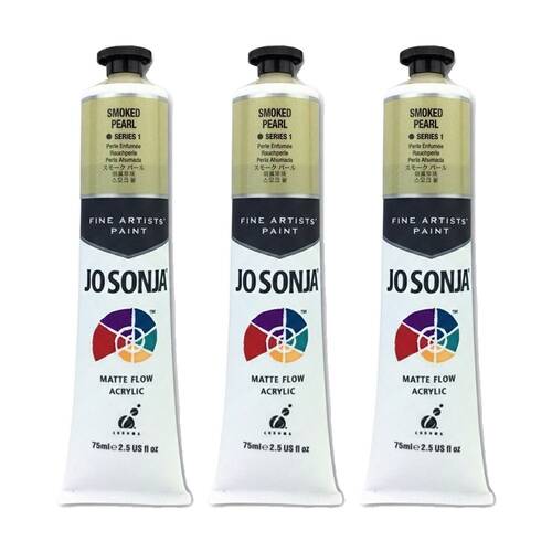 3PK Jo Sonja Acrylic Colour Series Artist Craft Paint 75mL Tube Smoked Pearl
