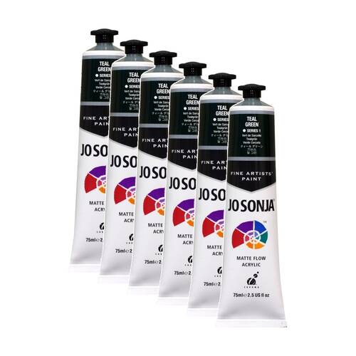 6PK Jo Sonja Acrylic Colour Series Artist Craft Paint 75mL Tube Teal Green