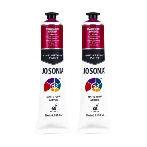 2PK Jo Sonja Acrylic Colour Series Artist Paint 75mL Tube Transparent Magenta