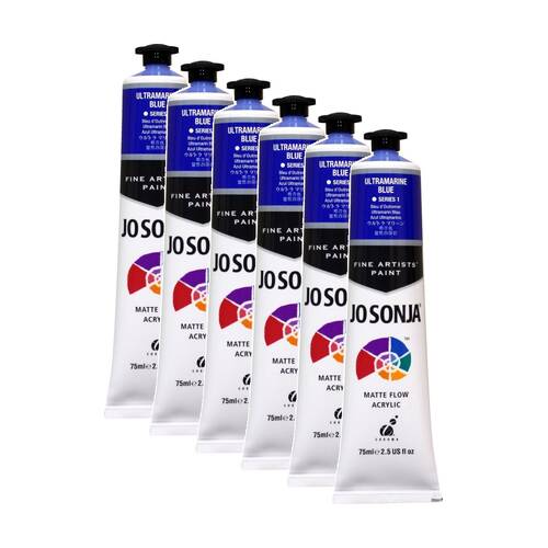6PK Jo Sonja Acrylic Colour Series Artist Craft Paint 75mL Tube Ultramarine Blue