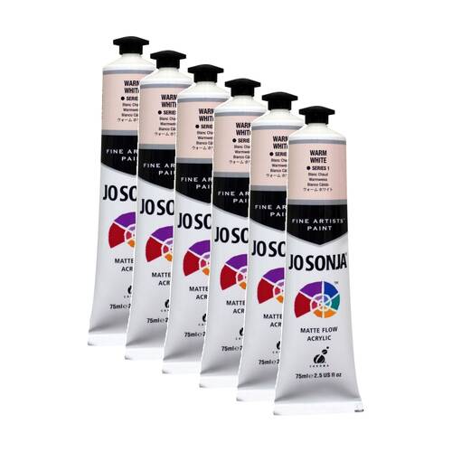 6PK Jo Sonja Acrylic Colour Series Artist Craft Paint 75mL Tube Warm White