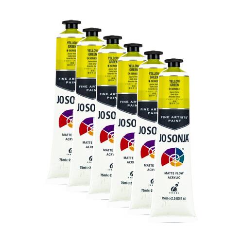 6PK Jo Sonja Acrylic Colour Series Artist Craft Paint 75mL Tube Yellow Green