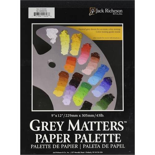 Richeson Disposable Grey 5gsm Acid-Free Paper Paint Palette 9x12 Inch