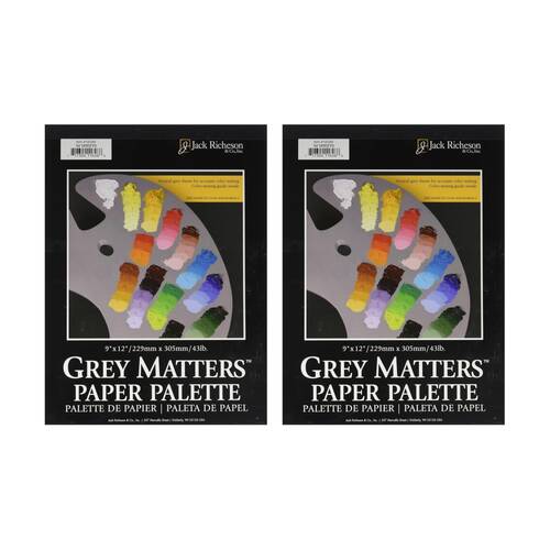 2PK Richeson Disposable Grey 5gsm Acid-Free Paper Paint Palette 9x12 Inch