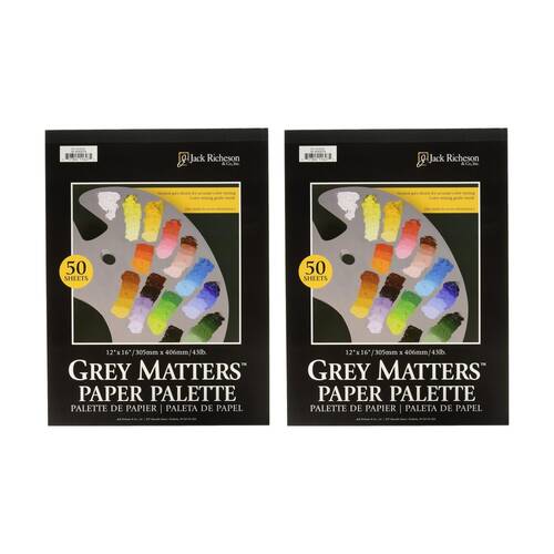 2PK Richeson Disposable Grey 5gsm Acid-Free Paper Paint Palette 12x16 Inch