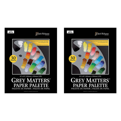2PK Richeson Disposable Grey 5gsm Acid-Free Paper Paint Palette 16x20 Inch