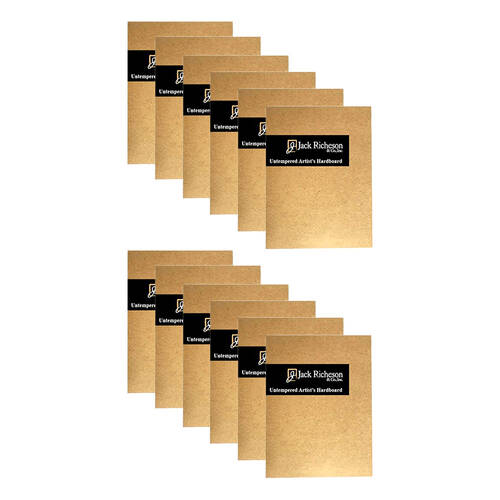 12PK Richeson Untempered Art/Craft Medium Density Hardboard Panel 12x16 Inch
