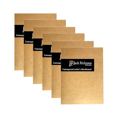 6PK Richeson Untempered Art/Craft Medium Density Hardboard Panel 12x16 Inch