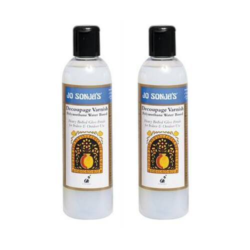 2PK Jo Sonja Decoupage Gloss Varnish 250ml Acrylic Paint Art/Craft - Clear