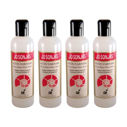 4PK Jo Sonja Polyurethane Varnish Satin 250ml Acrylic Paint Art/Craft -