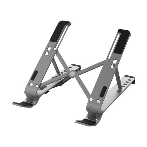J5Create Foldable Adjustable Laptop Stand With USB 4-Port Hub Aluminium 16in