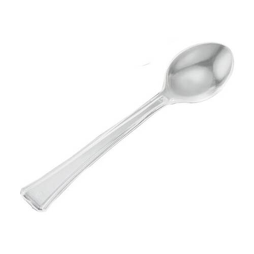 48x 40pc Partyware Disposable Plastic Mini Spoon Set Tableware/Serveware Clear