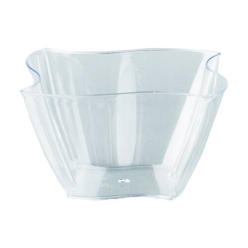 12x 10pc Partyware Reusable Mini Dish Wave Bowls Set Tableware 72x72x48mm Clear