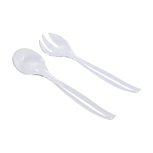 12x 2pc Partyware Salad Servers Set Serving Tools Serveware 245mm Clear