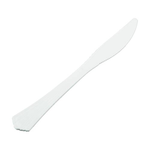 24x 40pc Partyware Disposable Plastic Heavy Duty Knife Set Tableware White