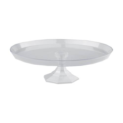 6x Partyware Single Pedestal Cake Stand Party Tableware 330mm Clear