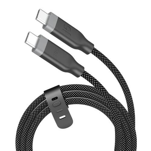 J5Create PD USB-C 3-in-1 Fast Data Transfer & Charging Cable Braided 1.2m