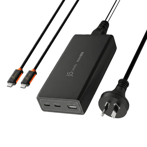 J5Create 3-Port GaN PD 185WUSB-C & USB-A Fast Charger For Simultaneous Charging
