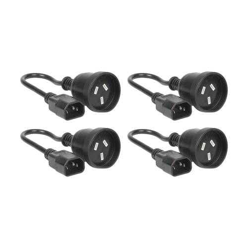 4PK Doss Iec Plug To 240V Socket 15cm Lead Iec-C14 Short Ups UPS Power Cable