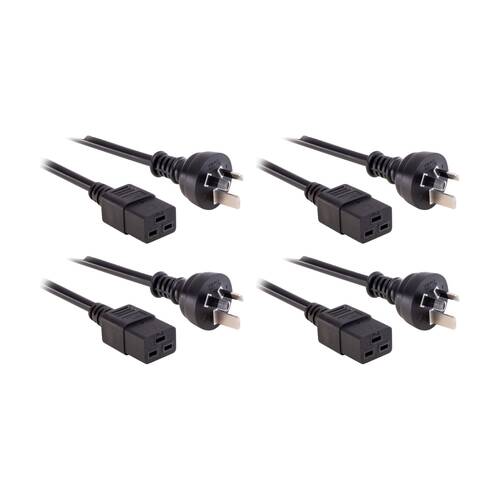 4PK Doss 2M 15Amp Iec-C19 Power Lead Rack Mount Cord Cable Computer