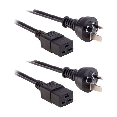 2PK Doss 5M 15Amp Iec-C19 Power Lead Rack Mount Cord IEC C19 Australian 15 Amp