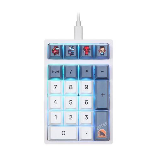 Darmoshark K3 QMK Wired Mechanical Numeric RGB Gaming Keypad 1.5M White