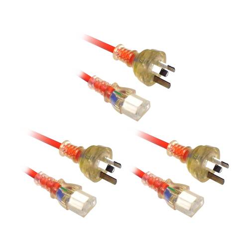 3PK Doss Iec Medical Orange Power 2M Lead Iec-C13 Appliance Cord Cable Australia