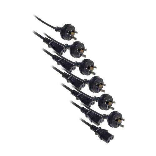 6PK Doss 1M High Temp Notched Iec Lead Hot Appliance Cord Iec-C15 Power