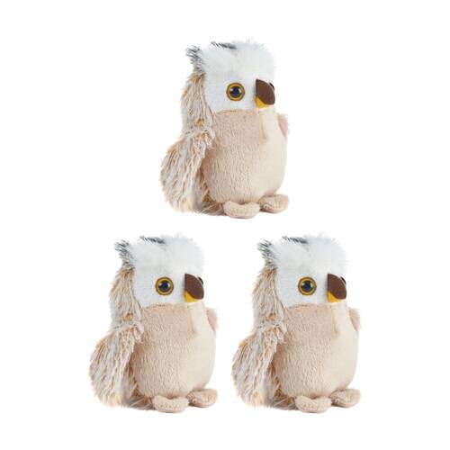 3x Living Nature Little Buddies Owl Soft Animal Kids Plush Toy Brown