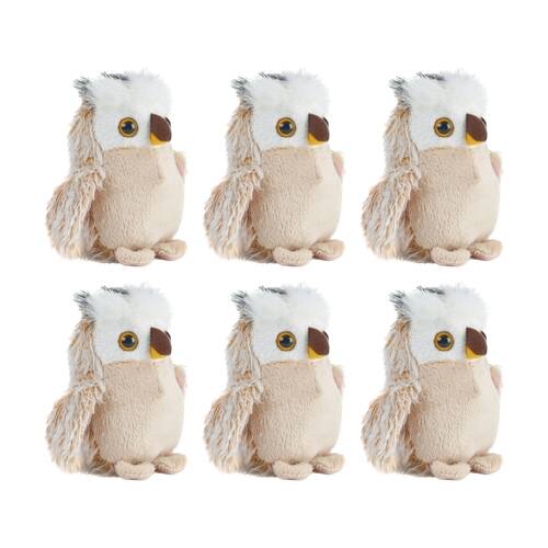 6x Living Nature Little Buddies Owl Soft Animal Kids Plush Toy Brown