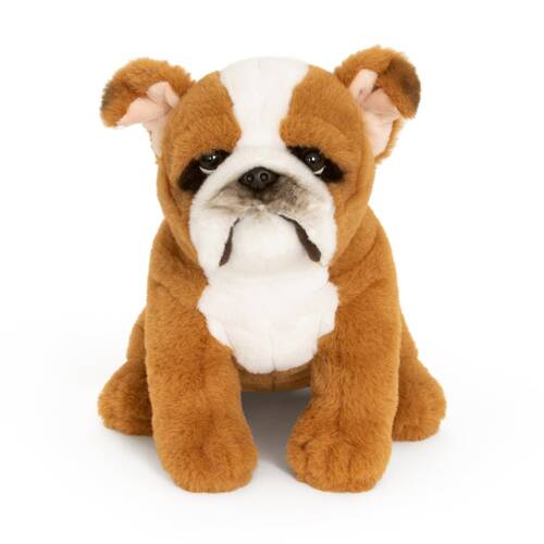 Keycraft English Bulldog Soft Animal Kids Plush Toy Brown/White