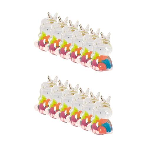 12x Keycraft Glow In The Dark Animal Keychains Unicorn Bear Rabbit Assorted