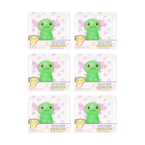 6x Keycraft Glitter Sparkly Axolotl Squeezable Sensory Toy Assorted