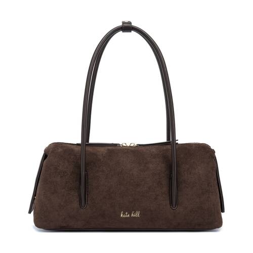 Kate Hill Women's Sadie Vegan Suede Elongated Zip-Closure Shoulder Bag