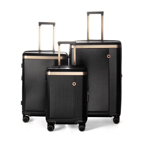 3pc Kate Hill Phoenix Luggage Set Hard Case TSA Lock Travel Black