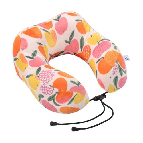 Kate Hill Memory Foam Travel Neck Pillow Velvet Cover 27x24x15cm Apples
