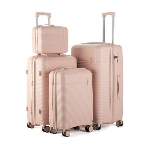 4pc Kate Hill Brooklyn Hard Case Luggage Set TSA Lock Travel Pink