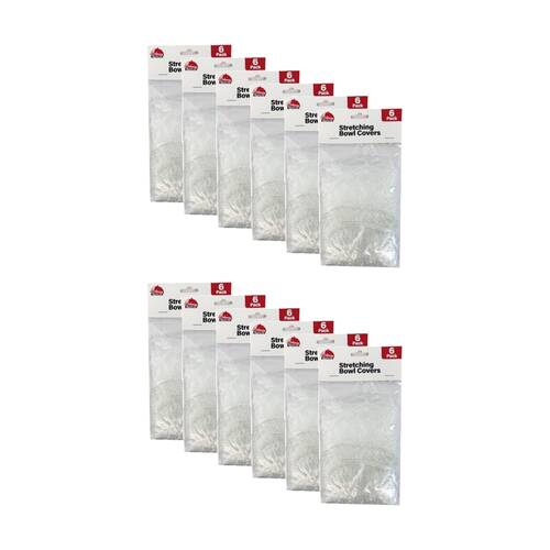 12x 6pc Culinary Kitchen Elastic Stretching Bowl Food Storage Covers Assorted