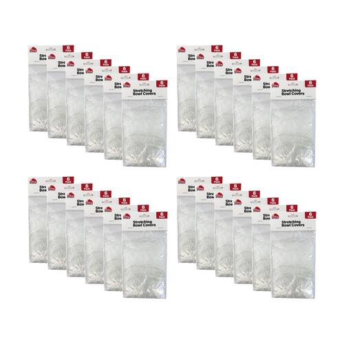 24x 6pc Culinary Kitchen Elastic Stretching Bowl Food Storage Covers Assorted