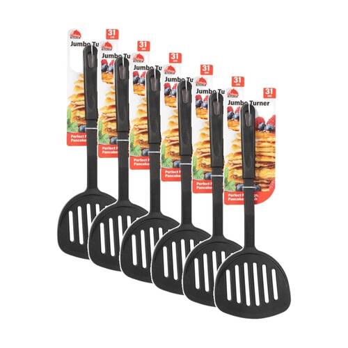 6PK Culinary Kitchen Nylon Jumbo Turner W/ Hanging Hole Cooking Utensil 30cm