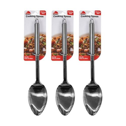 3PK Culinary Kitchen Stainless Steel Cooking Spoon W/ Hanging Holes Utensil 36cm
