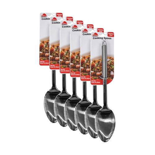 6PK Culinary Kitchen Stainless Steel Cooking Spoon W/ Hanging Holes Utensil 36cm